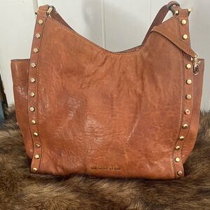 Michael Kors Tan Leather Hobo with Gold Studs